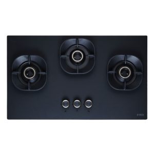 Elica 3-Burner Built-In Gas Hob MATT CROWN FLEXI 375 LOTUS IND HD BRASS